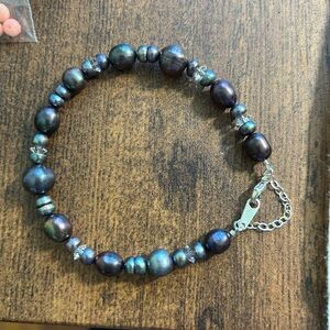 Iridescent Black Pearl Bracelet